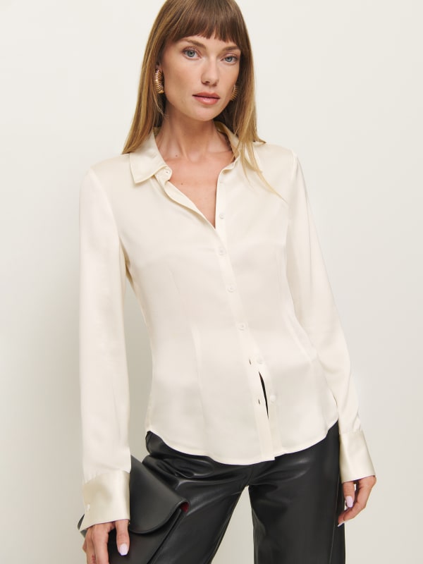 Jodie Satin Top - Fior Di Latte